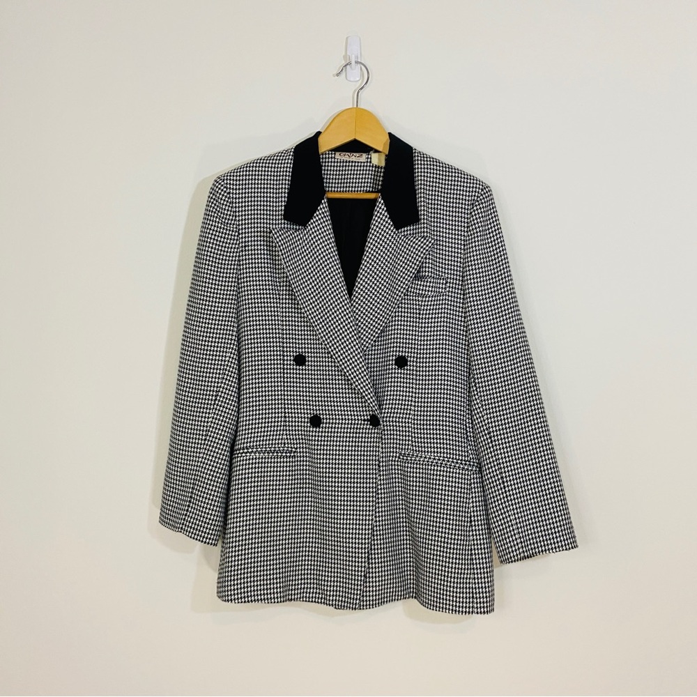🖤 Vintage | Houndstooth Double Buttoned Blazer